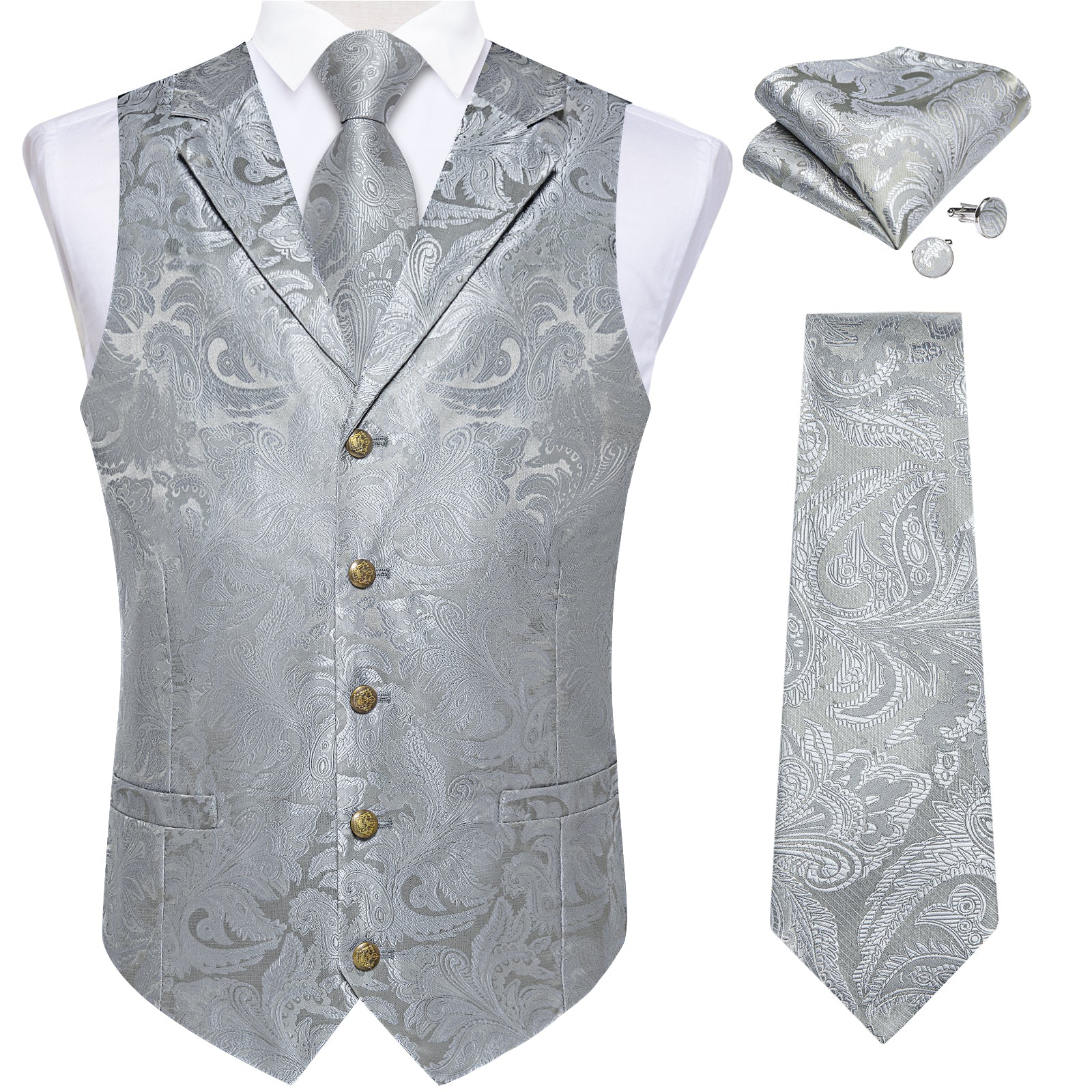 silver vest prom