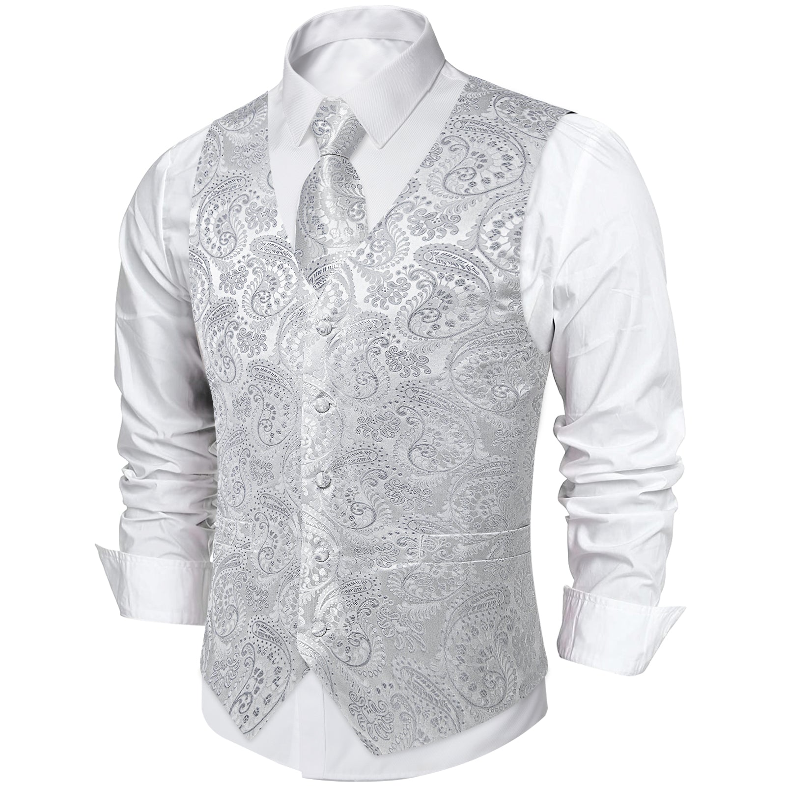 silver paisley vest