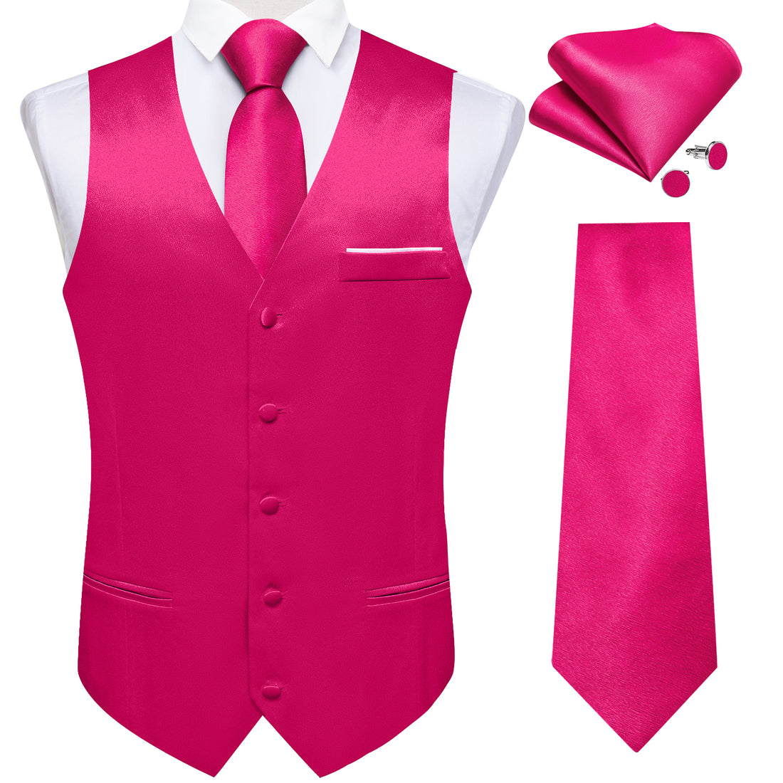hot pink sleeveless vest