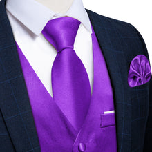 Blue Solid Satin Waistcoat Vest Tie Handkerchief Cufflinks Set