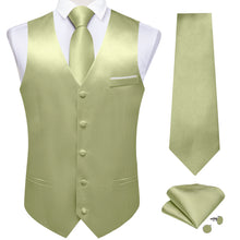 Champagne Solid Satin Waistcoat Vest Tie Handkerchief Cufflinks Set