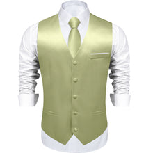 Champagne Solid Satin Waistcoat Vest Tie Handkerchief Cufflinks Set