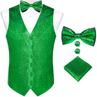  Lime green Vest Bow tie set