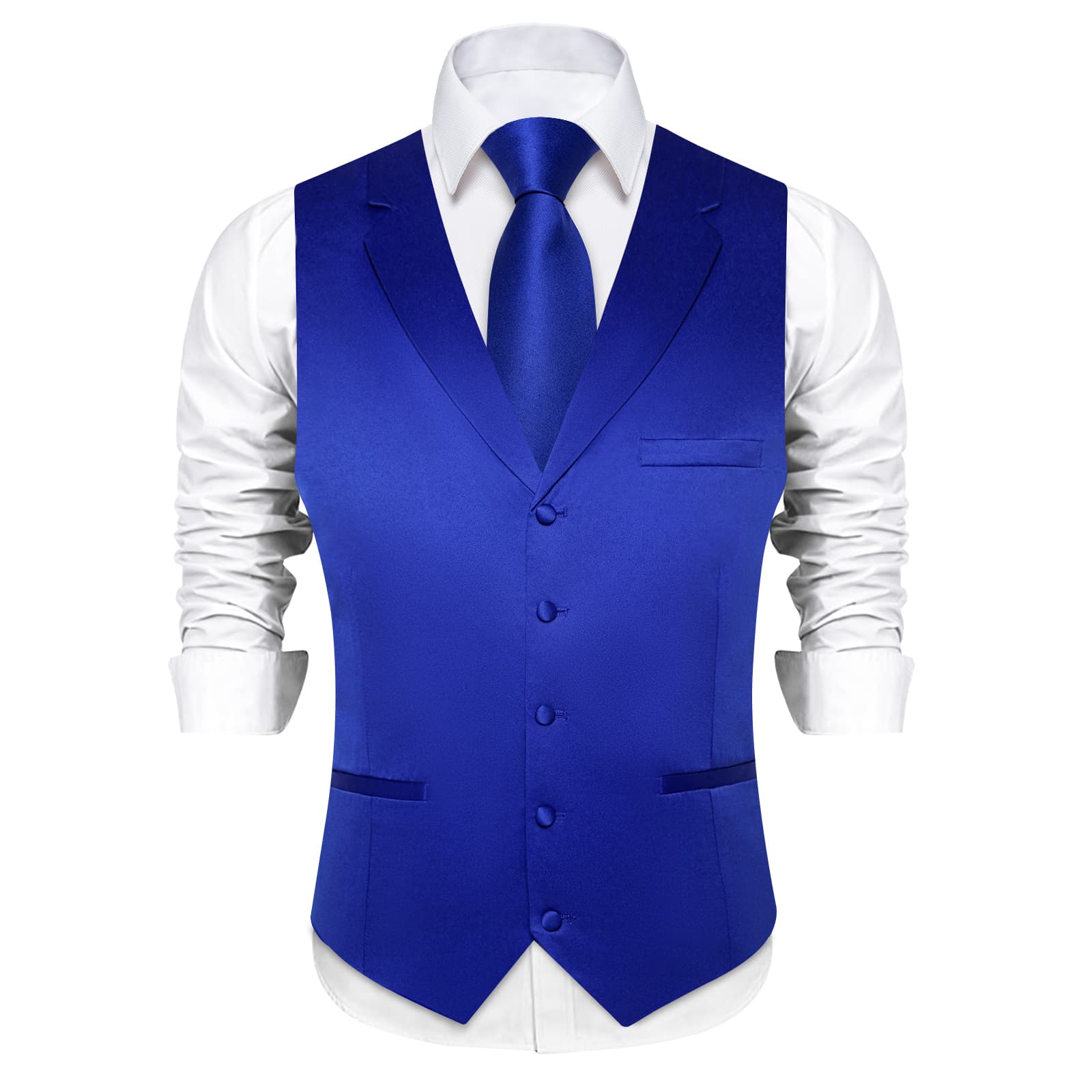 royal blue vest and tie