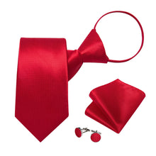 classic red solid mens silk dress suit ties set