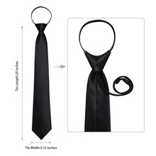 Lazy classic black solid mens silk ties handkerchief cuff links set