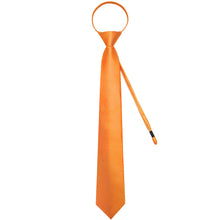 DiBanGu Bucket Tie Dark Orange Plaid Men's Easy-pull Silk Tie Hanky Cufflinks Set