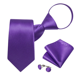 Bucket Tie Rebecca Purple Plaid Men's Easy-pull Silk Tie