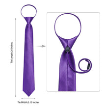 DiBanGu Bucket Tie Rebecca Purple Plaid Men's Easy-pull Silk Tie Set