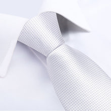Lazy Easy-pull mens silk plaid classic white ties