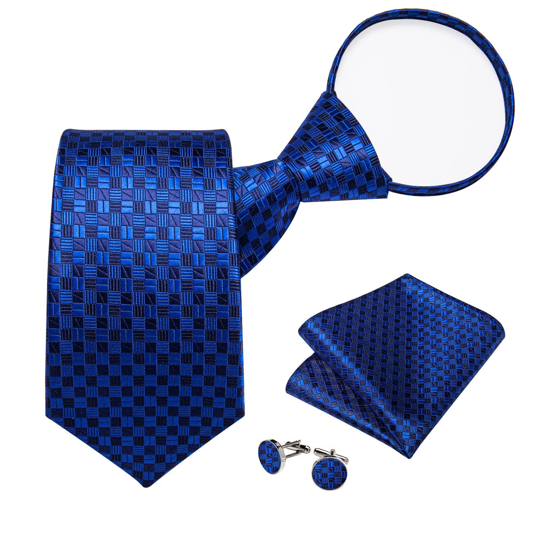 navy blue and berry blue plaid silk ties for men