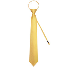 DiBanGu Bucket Tie Gold Geometry Men's Silk Tie Pocket Square Cufflinks Set