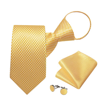 Gold Geometry Men's Silk Tie