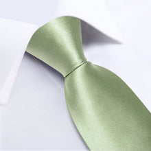 Tender Green Solid Men's Tie Pocket Square Cufflinks Set