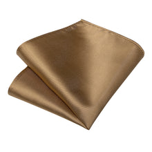 Champagne Gold Solid Men's Tie Handkerchief Cufflinks Clip Set