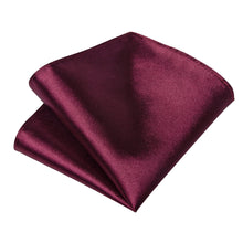Claret Solid Men's Tie Handkerchief Cufflinks Set