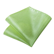 Green Solid Men's Tie Handkerchief Cufflinks Clip Set