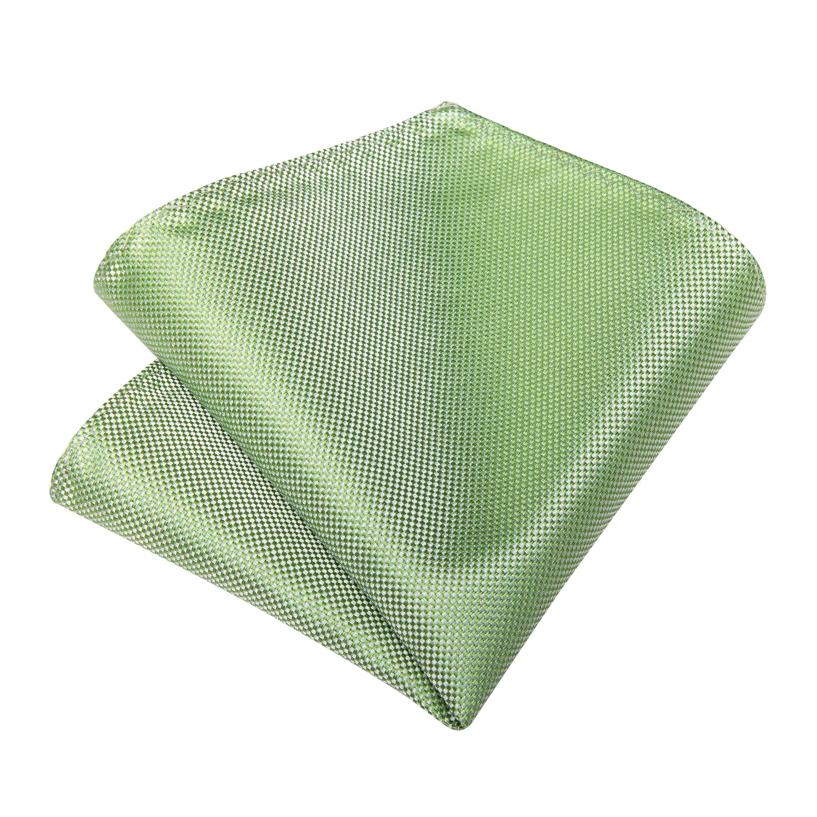 Green Solid Men's Tie Handkerchief Cufflinks Clip Set