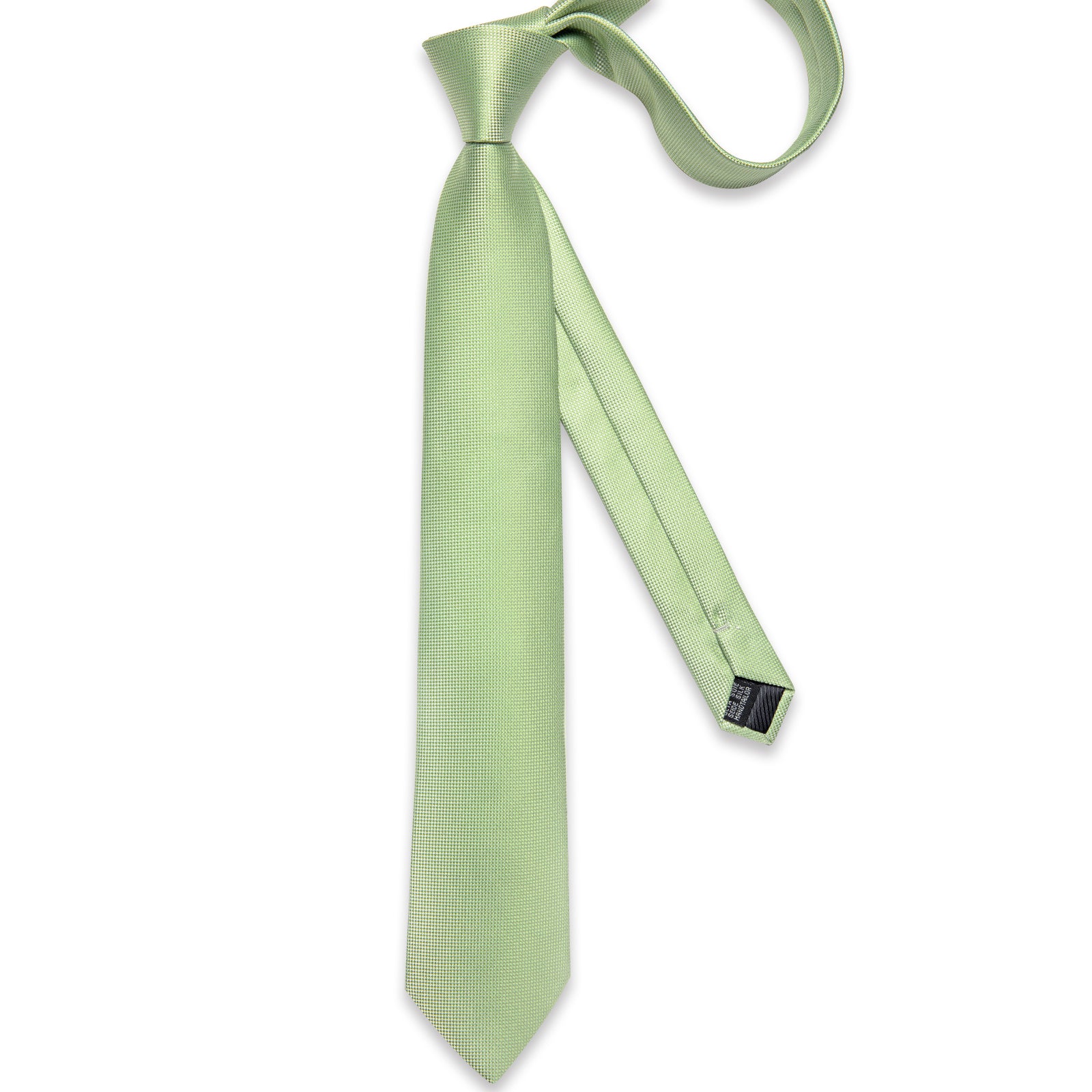 Green Solid Men's Tie Handkerchief Cufflinks Clip Set