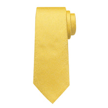Light Yellow Solid Men's Tie Handkerchief Cufflinks Clip Set