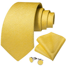 Light Yellow Solid Men's Tie Handkerchief Cufflinks Set
