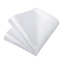 White Solid Men's Tie Pocket Square Handkerchief Set