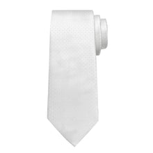 Milky White Solid Men's Tie Pocket Square Handkerchief Set