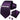 Black Purple Floral Men's Tie Handkerchief Cufflinks Clip Set