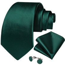 Malachite Green Solid Men's Tie Pocket Square Handkerchief Set