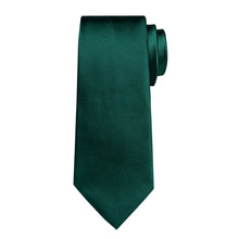 Green Solid Men's Tie Handkerchief Cufflinks Clip Set