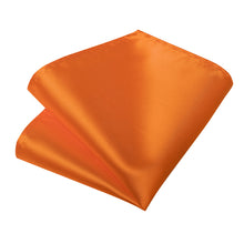 solid ties orange men's silk tie handkerchief cufflinks set