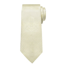 Champagne Yellow Polka Dot Men's Tie Handkerchief Cufflinks Clip Set