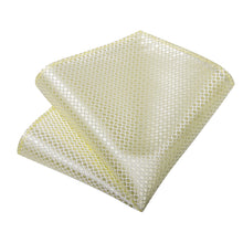 Champagne Yellow Polka Dot Men's Tie Handkerchief Cufflinks Clip Set