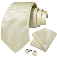 Champagne Yellow Dots Men's Tie Pocket Square Handkerchief Set