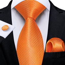 Orange Red Polka Dot Men's Tie Pocket Square Handkerchief Set