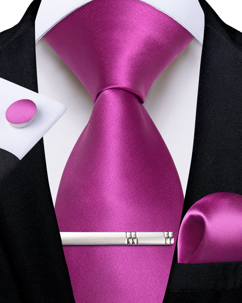 Magenta Purple Solid Men's Tie