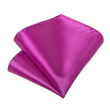 Rose Pink Solid Men's Tie Handkerchief Cufflinks Clip Set