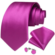 Rose Pink Solid Men's Tie Pocket Square Handkerchief Set