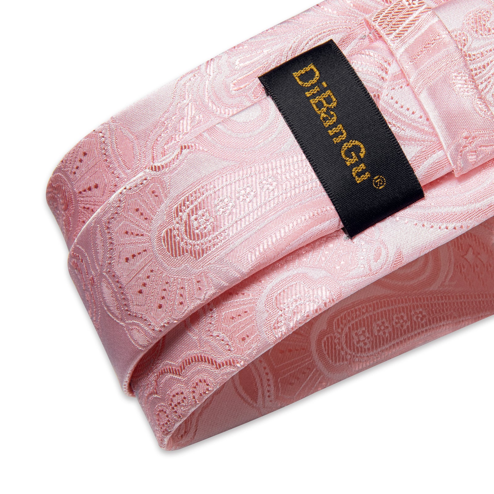 Pink Floral Men's Tie Handkerchief Cufflinks Clip Set