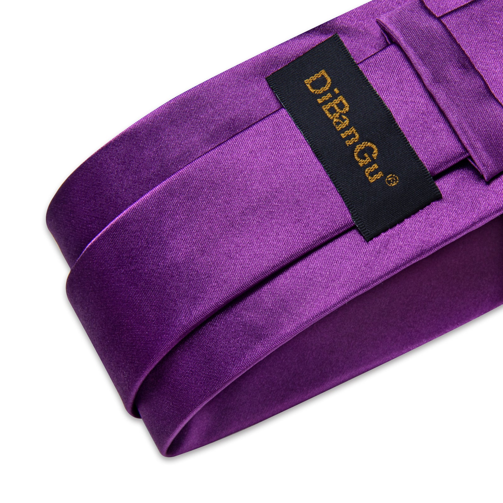 Purple Solid Men's Tie Pocket Square Handkerchief Clip Set