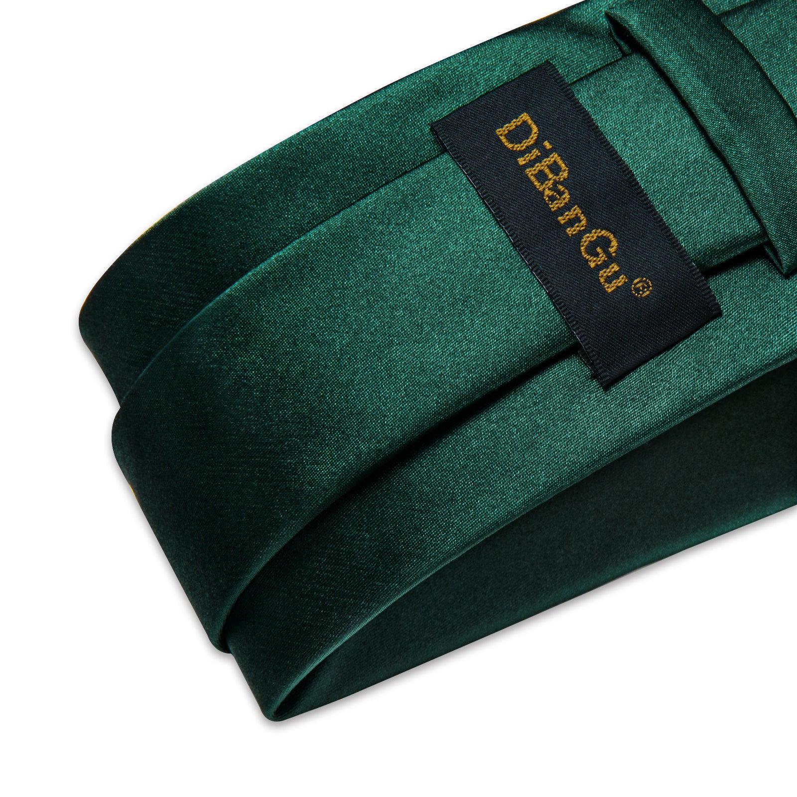 Green Solid Men's Tie Pocket Square Handkerchief Clip Set