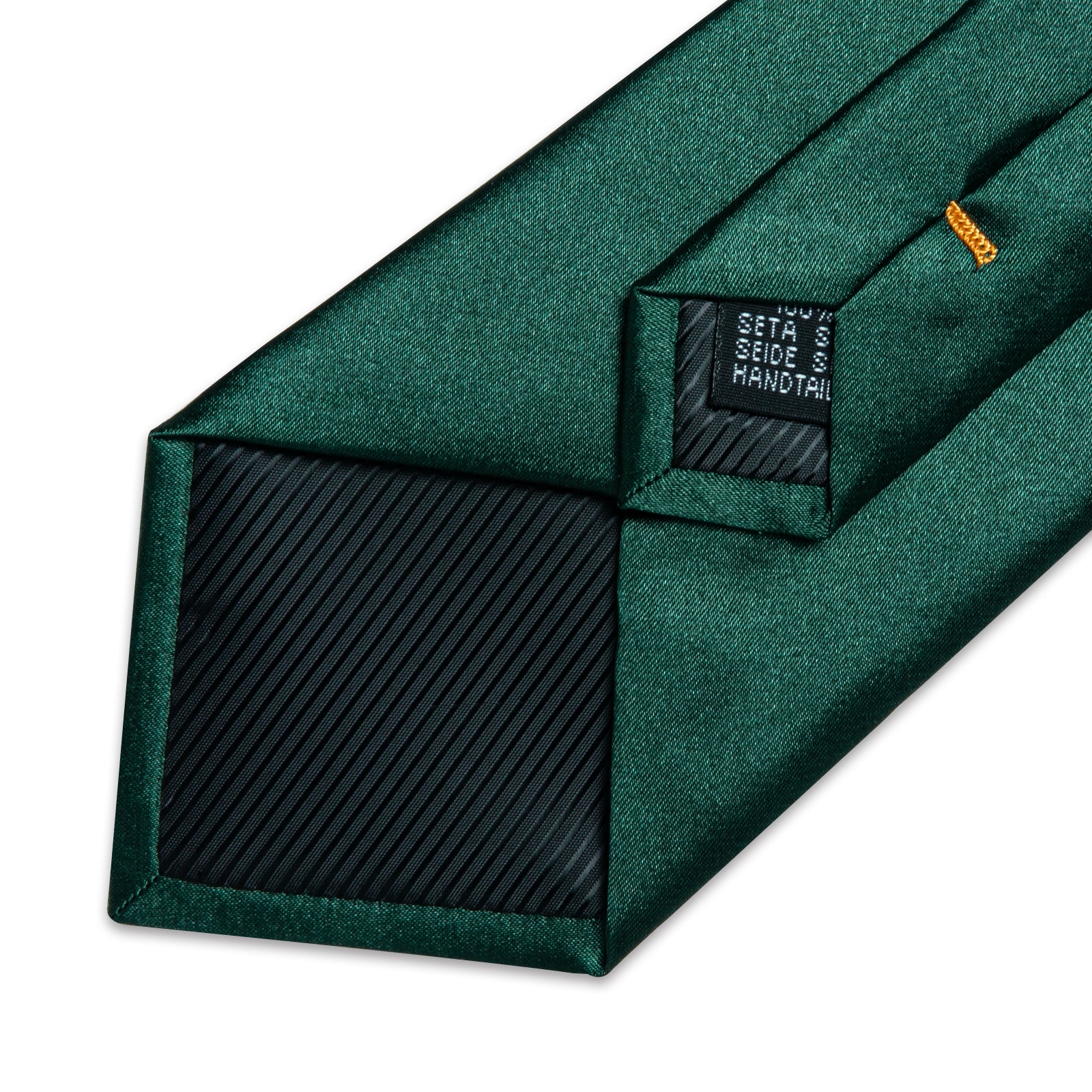 Green Solid Men's Tie Pocket Square Handkerchief Clip Set