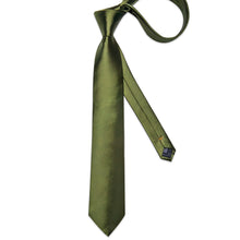 Brown Green Solid Men's Tie Pocket Square Handkerchief Set