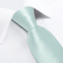 Mint Green Solid Men's Tie Handkerchief Cufflinks Set