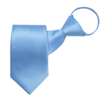 Sky Blue Stripe Silk Pre-tied Tie Pocket Square Cufflinks Set