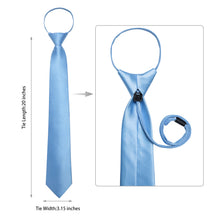 Sky Blue Stripe Silk Pre-tied Tie Pocket Square Cufflinks Set