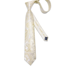 Champagne Floral Men's Tie Pocket Square Handkerchief Set