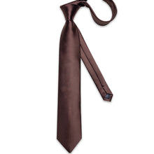 Maroon Solid Men's Tie Handkerchief Cufflinks Clip Set