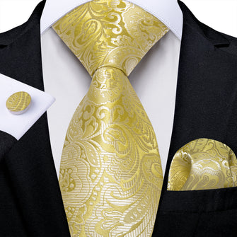 Golden Floral Men's Tie