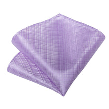Pink Striped Men's Tie Handkerchief Cufflinks Clip Set